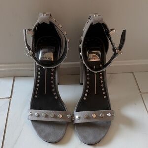 Dolce Vita Silver Studded Gray Heels